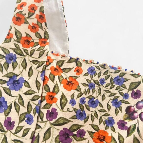 Agua Bendita Kosia Beaded Floral Cotton Crop Top – Vibrant Boho Y2K (M)🌸 - Picture 3 of 7